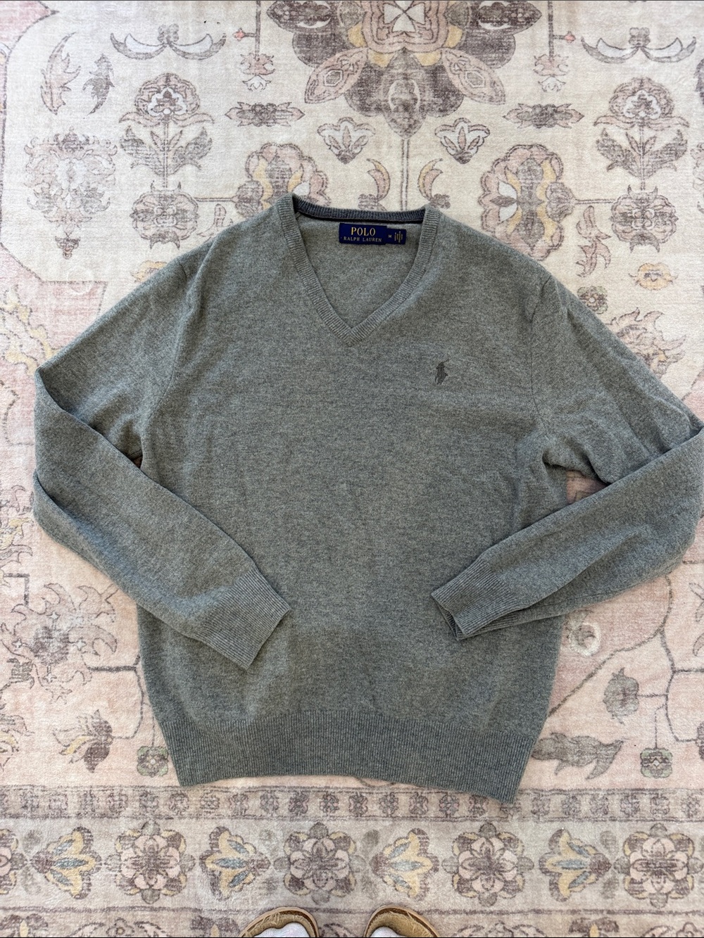 Polo by Ralph Lauren Men's V-Neck Sweater — Heather Gray